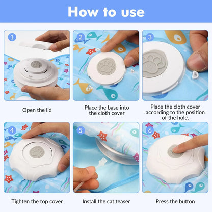 Smart Hide and Seek Cat Toy Electric Thermal Sensing Cat Catch Cover Real Mouse Squeaky Touch Activated Feather Teaser Wand